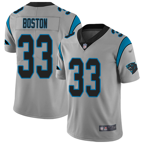 Carolina Panthers Limited Silver Youth Tre Boston Jersey NFL Football 33 Inverted Legend